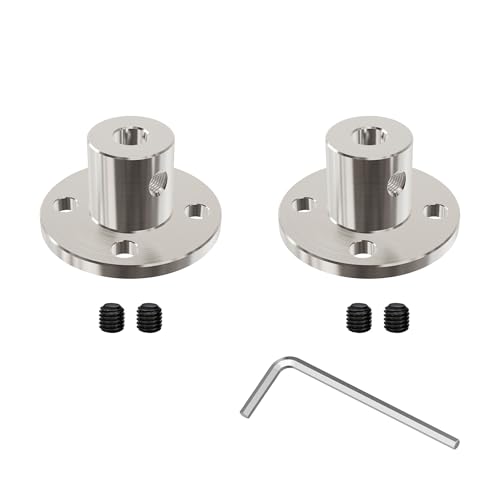 2Pcs 3mm Flange Shaft Coupling, Rigid Coupling - size: 3mm id-10mm od