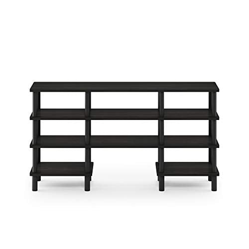 Furinno Turn-N-Tube 4-Tier Multipurpose Wide Shelf TV Stand, Espresso/Black - color: Espresso/Black, style: 4 Tiers, 55 Inch