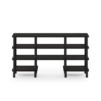 Furinno Turn-N-Tube 4-Tier Multipurpose Wide Shelf TV Stand, Espresso/Black - color: Espresso/Black, style: 4 Tiers, 55 Inch