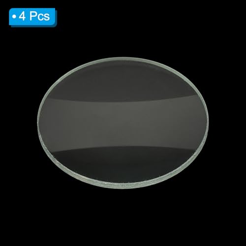 PATIKIL Convex Lens, 200mm Focal Length 50mm (1.97") Diameter Round Glass Magnifying Telescope Lens Trial Set Ground Edge for Lab Physics Class Optics, 4 Pcs - size: 200mm FL, 50mm Dia.