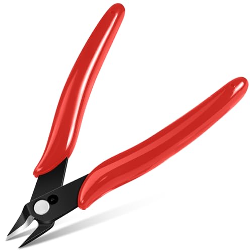 Ainiv Wire Cutters, 1PCS Spring-loaded Side Cutters Flush Diagonal Cutters - color: Red Wire Cutter-1pcs, size: 1pcs