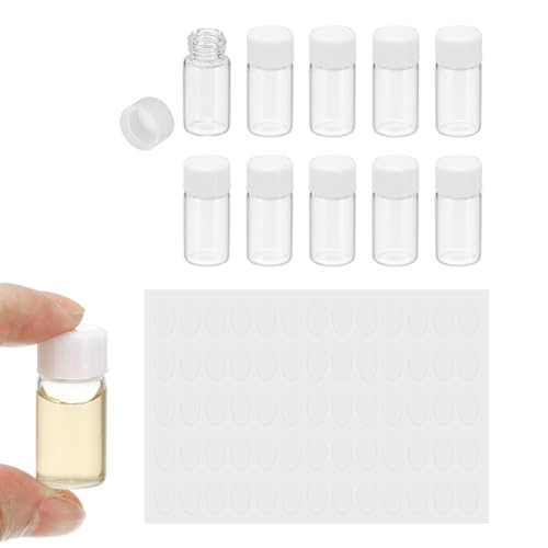 PATIKIL 10Pcs 3ml Clear Glass Vials Sample Vials with Screw Cap Reagent - size: 3ml