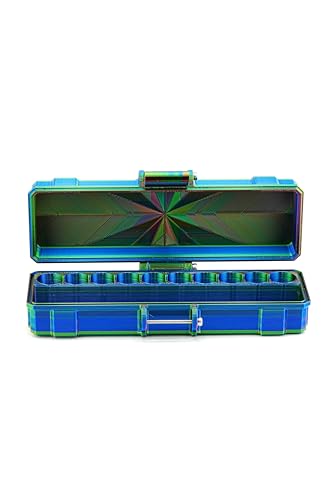10-Slot 3 ml Vial Case with Extra Storage| Organizer for GLP-1, Peptides, Research - color: RGB Metallic
