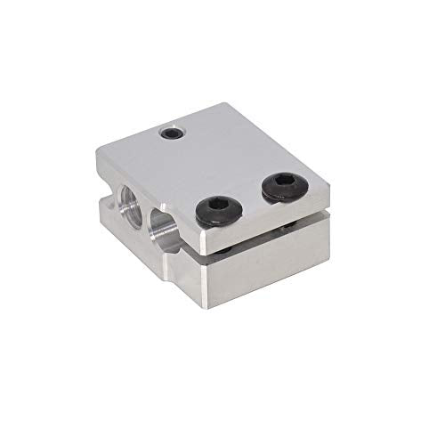 2-Pack Aluminum Upgrade Heater Block Compatible with Volcano Hotend PT100 Cartridge Sensor DDB Extruder 3D Printer (Aluminum)