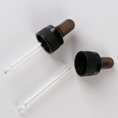 4-Pack 1/3 oz (10ml) Glass Dropper Tops for Essential Oil Bottles (18-415 Neck) - Round Tip, Made in Taiwan with SILASTIC™ RBL-9200-50 Silicone for Chemical Stability & Essential Oil Resistance - style: 1/3 oz (10ml) Round Tip