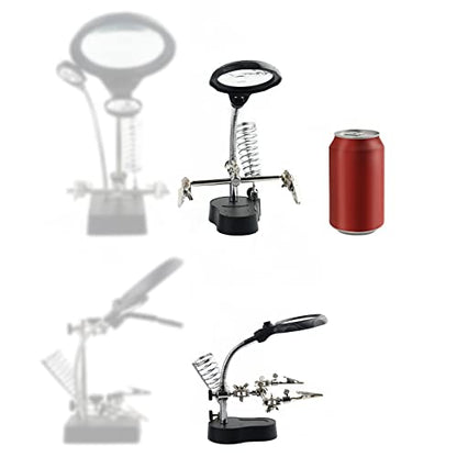 Helping Hands Soldering Station, LED-lit Magnifying Glass Alligator Clips