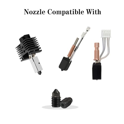 2 Pack Hardened Steel Nozzles, High-Temperature Nozzle for X1/C P1P/S Upgraded Kobra 3/S1 Comb 3D Printer (0.6mm) - color: 0.6mm