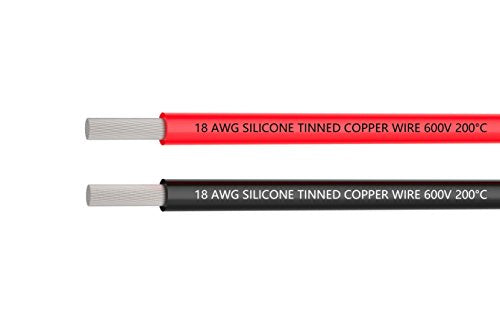 TUOFENG 18 AWG Silicone Wire Kit - 20ft (10ft Black/Red) Hook Up Cable - size: 18 AWG Silicone Wire 2 Colors 10ft Each