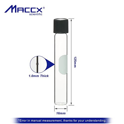 Glass Test Tubes with Bakelite Screw Cap, Vol.10ml/Dia.16x100mm, Pack of 40, 3.3 Borosilicate Glass, TTG010-040 - style: 40pcs of Vol.10ml with Screw Cap