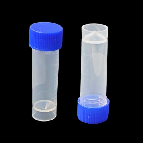 pson 20Pcs 5mL Plastic Test Tubes with Screw Caps, Clear Sample Vial Containers for Lab Storage, Scientific Research