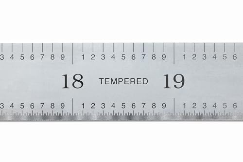 PEC Tools 24"/600mm Steel Rule, Slim & Flexible, Made in USA - color: Flexible, size: 24"/600mm