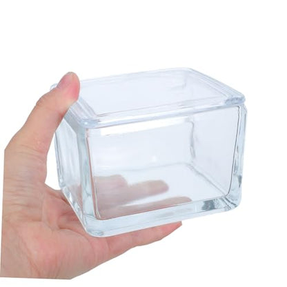 Glass Staining Jar with Lid for Microscope Slides Storage Box High Transparency Glass Material Holds to 20 Slides and Laboratory Experiments