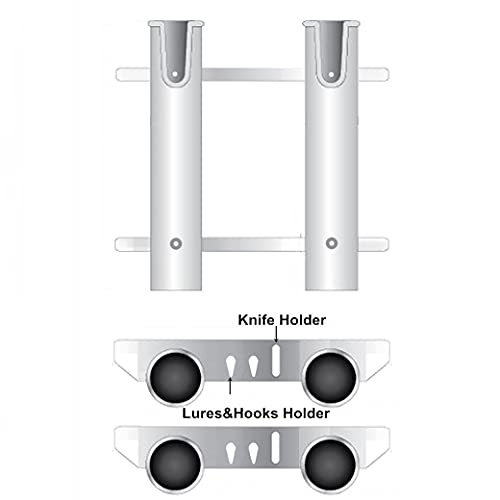 Wall Mounted Fishing Rod Holders Tubes Links Fishing Rod Holder Rack Rests (2-Pole-White) - color: 2-pole-white