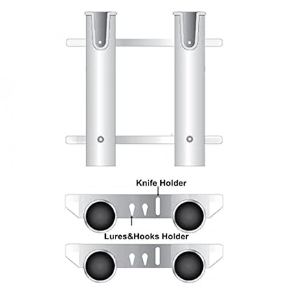 Wall Mounted Fishing Rod Holders Tubes Links Fishing Rod Holder Rack Rests (2-Pole-White) - color: 2-pole-white