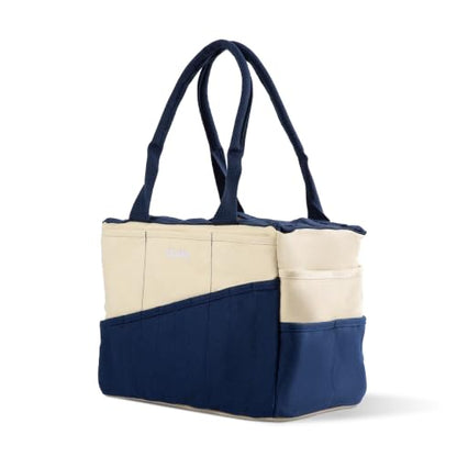 Soolla Studio Bag: Art Supply Storage Organizer & Pottery Tool Bag, Washable Tote, Yarn Bag, Crochet, 30 Pockets, 15+ Colors - color: Marina