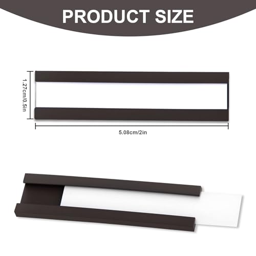 50 Pack 'C' Channel Magnetic Label Holders (0.5" x 2") - size: 0.5" x 2"