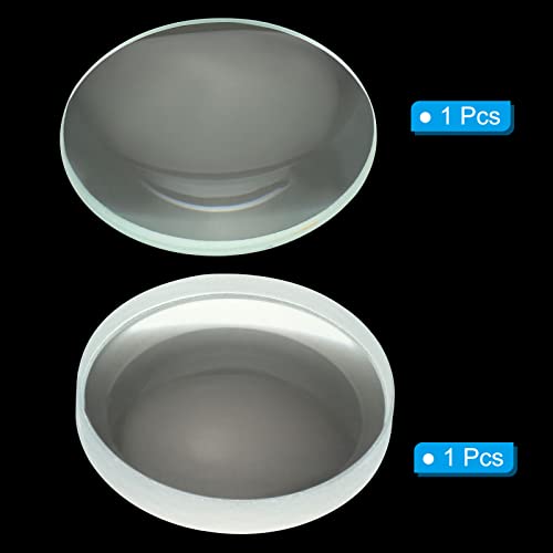 PATIKIL 0.4" (10mm) Focal Length Double Convex and Concave Lens Set, Glass Optically Polished Round Edges Lens for Physics Experiment Classroom, Clear