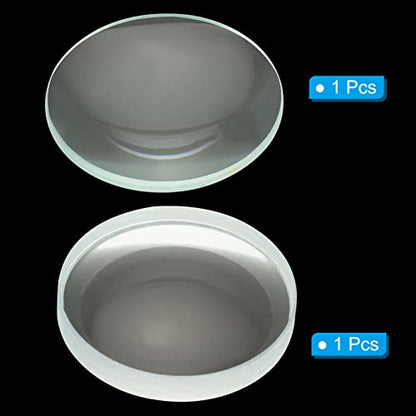 PATIKIL 0.4" (10mm) Focal Length Double Convex and Concave Lens Set, Glass Optically Polished Round Edges Lens for Physics Experiment Classroom, Clear