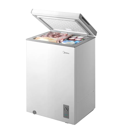 Midea 3.5 Cu.ft Chest Freezer, Fridge Freezer Convertible with LED Light - size: 3.5 Cubic Feet