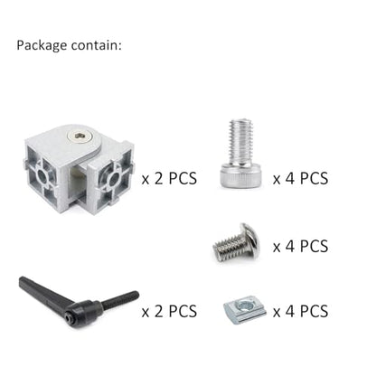 2 Sets 25 Series 10 Series Aluminum Extrusion Pivot Hinge Swivel Degree Angle Bracket with Hardware Accessories Handle for 1010 1020 2525 T Slot Extruded Aluminum Profile - style: 2 sets pivot hinge with m6