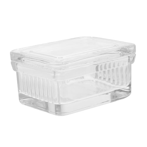 Clear Staining Jar Transparent Microscope Slide Staining Holder with Rack Reusable Laboratory Tank for 10 Slides Biology Medicine Research 3.62 X 2.95 X 1.96 in