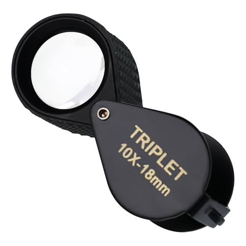 10X Pocket Jewelry Loupe,Foldable Magnifier,Loop Magnifier Jewelers Magnifying Glass Mini Loupe for Jewelry, Coins and Stamps