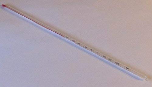 12" 300 mm Long Glass Thermometer, High Temperature Range 0c to 200c, for Lab Waterbath (2)
