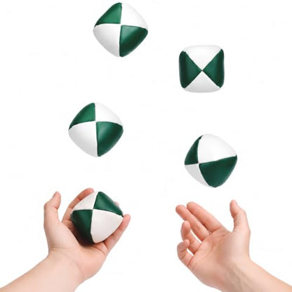 Patelai 6 Pack Juggling Balls for Beginners, Soft Juggle,White Green - color: White Green