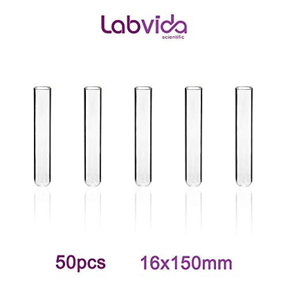 50pcs 16ml Borosilicate Glass Test Tubes, LVH1001 - color: 50pcs of Vol.16ml