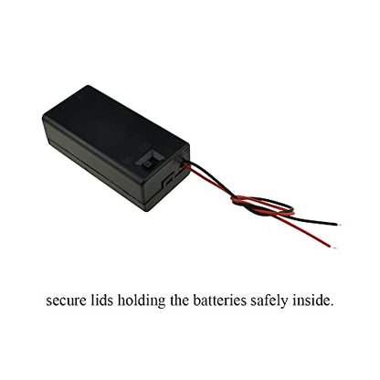 HAHIYO 9V Battery Holder Bundle with Wire Sturdy Cover Durable Snap Contact Build-in Switch Batteries Black Case Easy Install 4 Pieces for Wall Clocks Ham Radio Kids Toys - style: 9V-4P