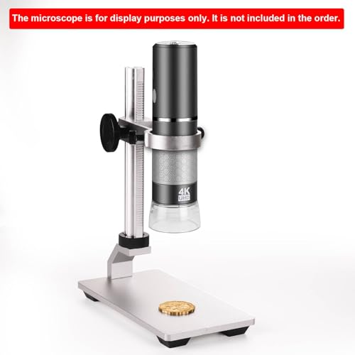 Jiusion Aluminium Alloy Universal Adjustable Professional Base Stand Holder Desktop Support Bracket for Max 1.4" in Diameter USB Digital Microscope Endoscope Magnifier Loupe Camera - color: Silver