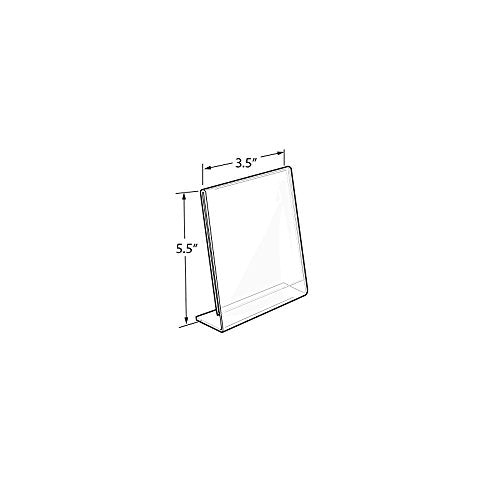 Azar Displays 112758 3.5" W x 5.5" H Vertical L-Shaped Sign Holder- 10pk - size: 3.5 in W x 5.5 in H Vertical