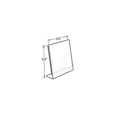 Azar Displays 112758 3.5" W x 5.5" H Vertical L-Shaped Sign Holder- 10pk - size: 3.5 in W x 5.5 in H Vertical