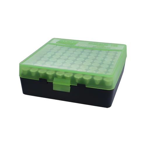 MTM Case-Gard P-100-3-16T Flip-Top Ammo Box, 100 Round, Green/Black - color: Green/Black