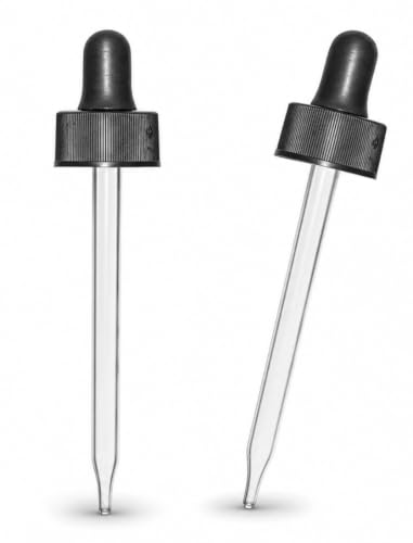 15/425 Black Bulb Glass Droppers with Rubber Bulb Made in USA Pack of 5000 - size: 15/425 (5 mm x 46 mm) , 5000 Caps per Case