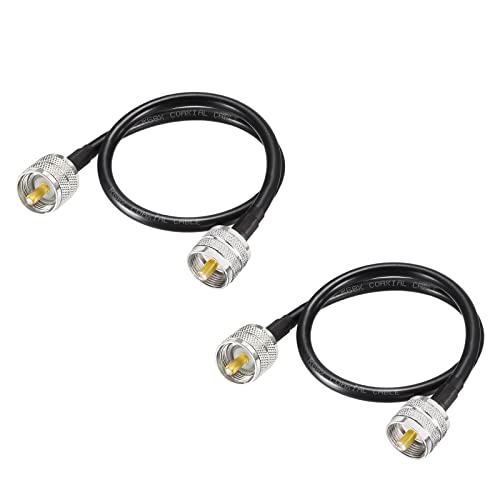Superbat PL-259 CB Coax Cable 2ft UHF Male to Male RG8X Coaxial Cable 2pcs - size: 2 ft RG8X Cable