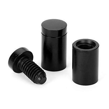 Sign Standoff 1/2" x 3/4", Sign Standoff Screw, Black Aluminum, for Acrylic, Glass, PVC, Glass Panel, Wood, Pack of 4