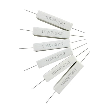 25 Values 10W Ceramic Cement Resistor Kit 100 Ohm - 100K Ohm - size: 100Ω-100K Ω 50PCS
