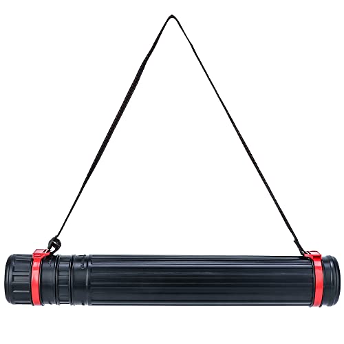 TRANSON Small Poster Tube Storage 17“ to 27” Extendable for Documents Blueprints Artworks Scrolls - color: 1 Pack-Red