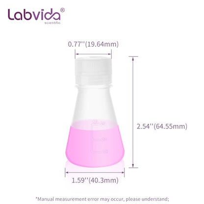 12pcs 25ml Plastic Erlenmeyer Flasks with Screw Cap, LVAH001 - style: 12pcs of Vol.25ml