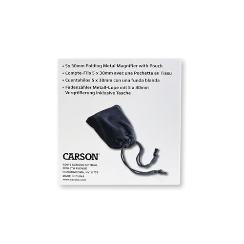 Carson Metal LinenTest 5x30mm Folding Loupe Magnifier with Measurements - style: Metal Folding Loupe