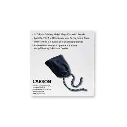 Carson Metal LinenTest 5x30mm Folding Loupe Magnifier with Measurements - style: Metal Folding Loupe