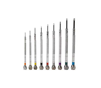 New 9 pcs Precision Watch Flat Blade Slotted Screwdriver Set Watchmakers Tools