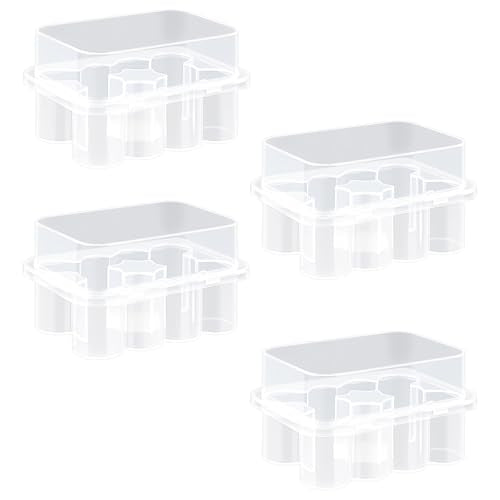 4 Pack Peptide Case for Fridge, 3mL Insulin & Peptide Storage Travel Case, 10-Slot Transparentv Vials Holder for Diabetic Care