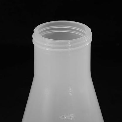 PATIKIL 500ml Plastic Erlenmeyer Flask with Screw Caps, 2 Pack Narrow Mouth Conical Flask for Laboratory, Clear - size: 500ml