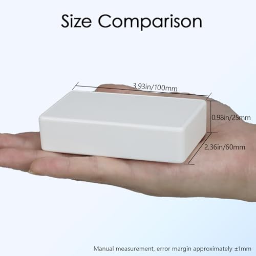 Project Box 8 Pieces Electrical Box Small Junction Box ABS Plastic Enclosure Power Electronic Case White 3.94" x 2.36" x 0.98"(100 x 60 x 25mm) - color: White, size: 3.94" x 2.36" x 0.98"