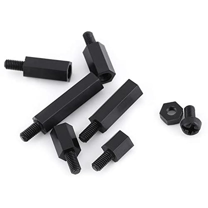 Eujgoov Nylon PCB Standoff Spacer Kit PA66 M2 M3 Male Female Threaded (M3 - size: M3 single pass-A type