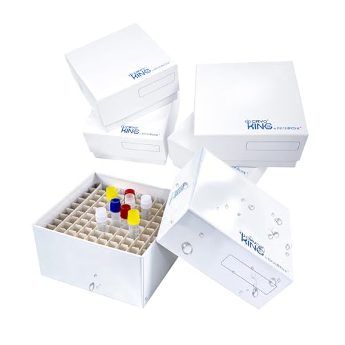 100-well Cryo Boxes, Plastic Coating, 3 Inch Height, Pack of 5 - size: 3 in,100-well