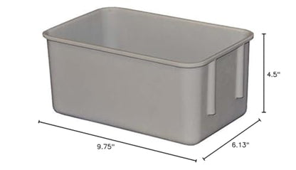 Toteline 9261085136 Nesting Container, Glass Fiber Reinforce, Plastic Composite, 9.75" x 6.13" x 4.5", Gray - color: Gray
