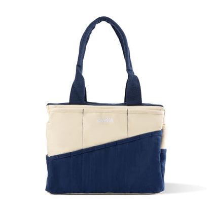 Soolla Studio Bag: Art Supply Storage Organizer & Pottery Tool Bag, Washable Tote, Yarn Bag, Crochet, 30 Pockets, 15+ Colors - color: Marina